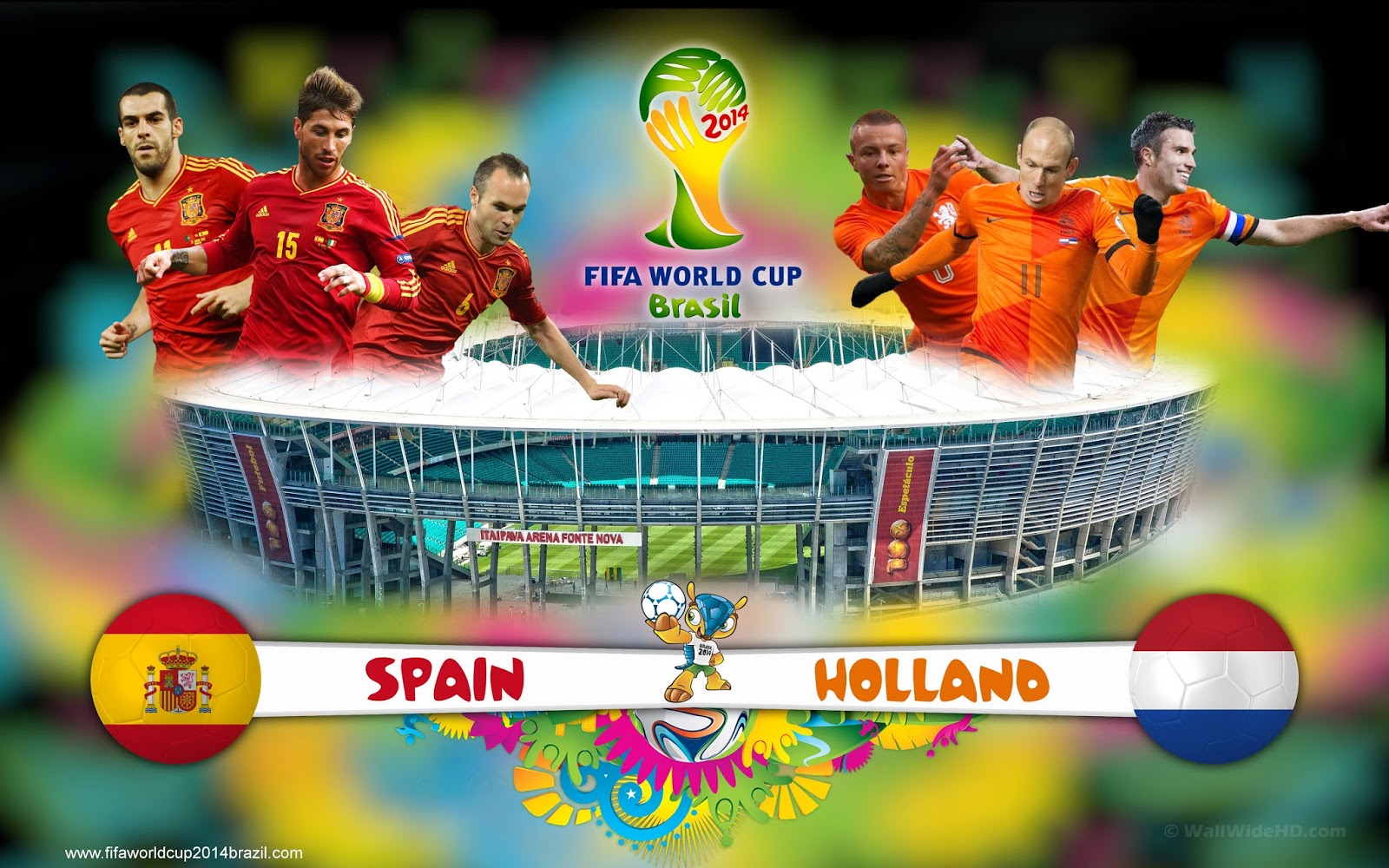 WC 2014 Spain vs Netherlands 1:5 All Goals and