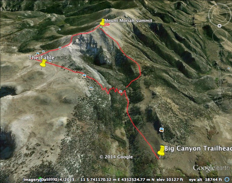 Desert Survivor Hiking up Mount Moriah in the North Snake Range, Nevada