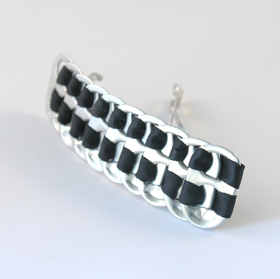 delete day 165. Black pop tab hair barrette