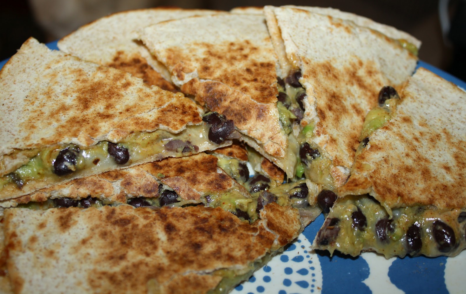 A New Way Black Bean Quesadilla with homemade Taco Bell sauce