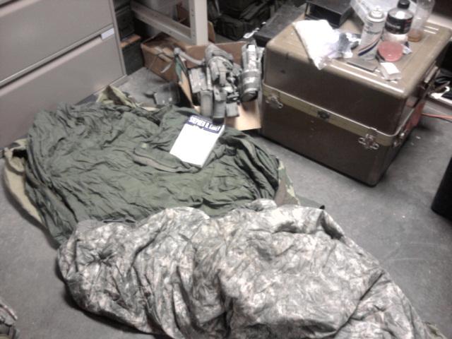 him back in the arms room.