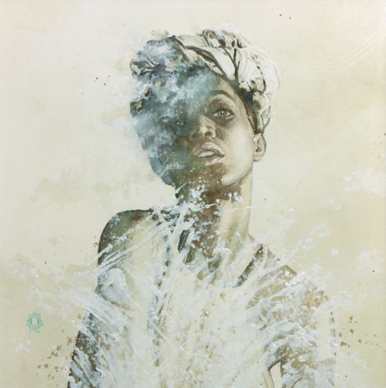 Oriol Angrill Jorda pinturas retratos e paisagens dupla exposição misturadas