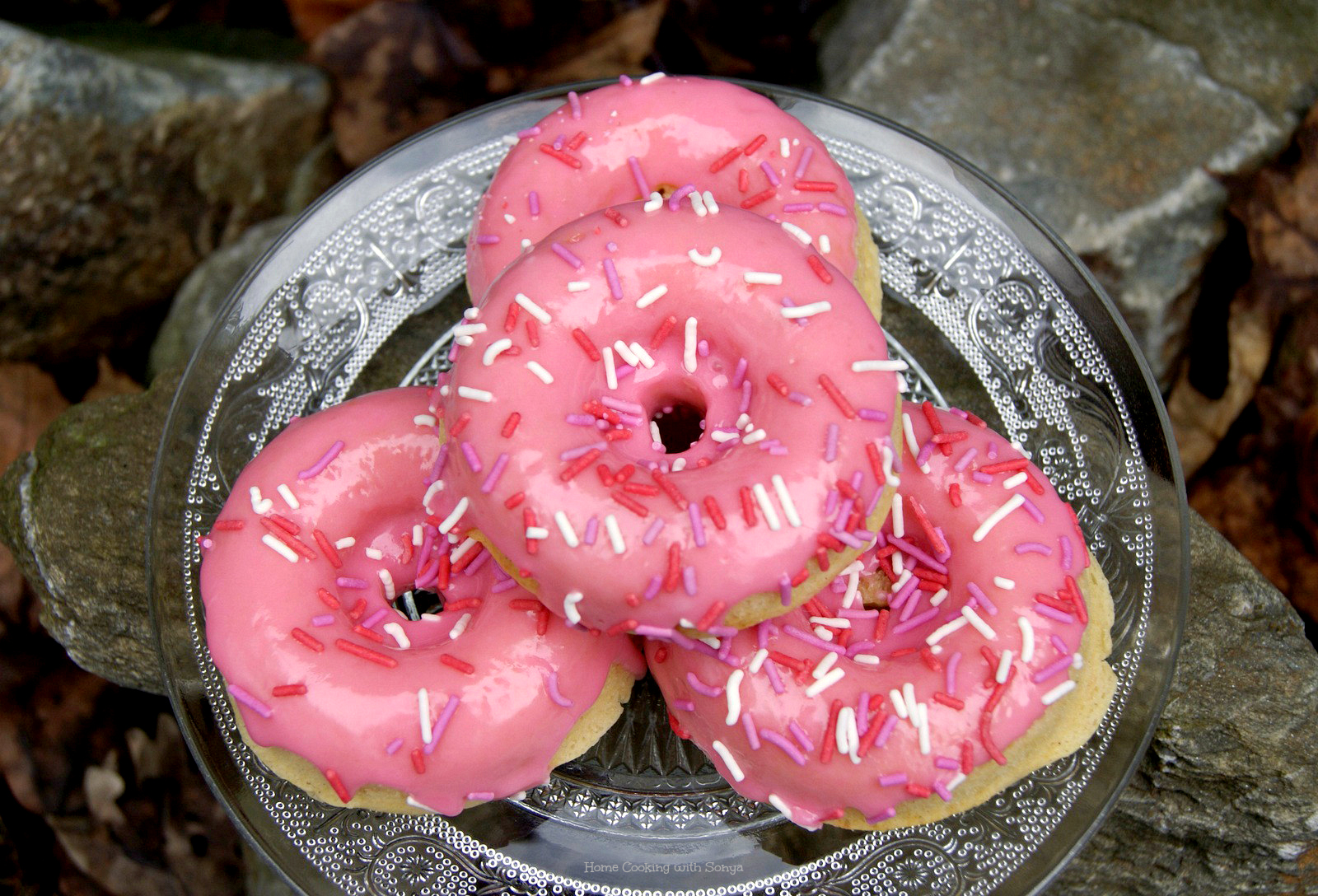 Home Cooking with Sonya Strawberry Frosted Baked Donuts