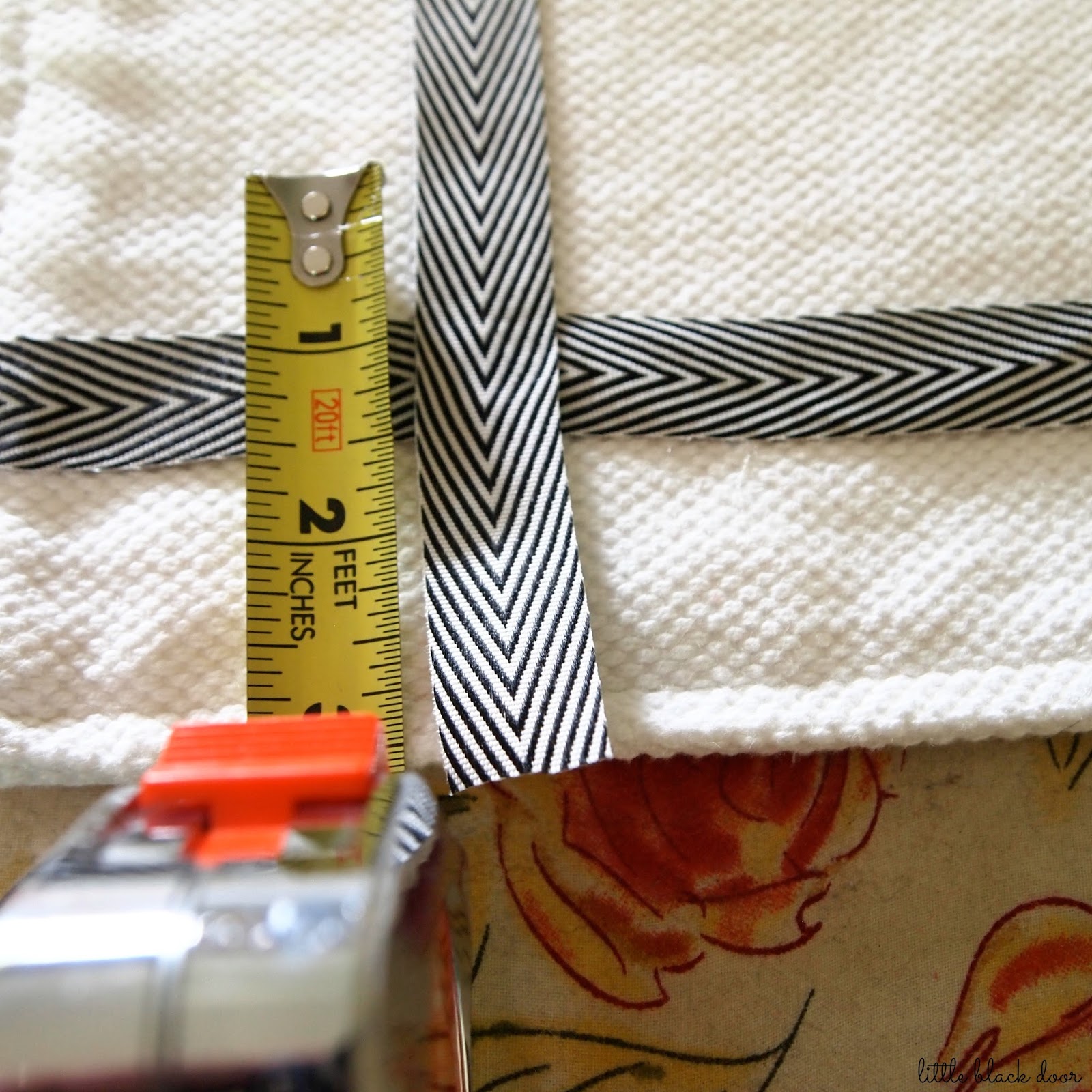 little black door ribbon trim pillow diy