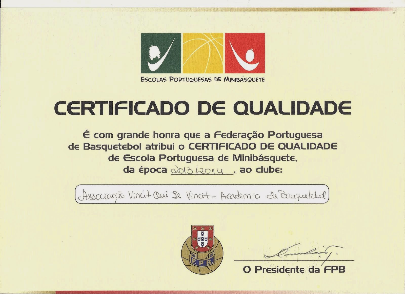 Certificado de Qualidade