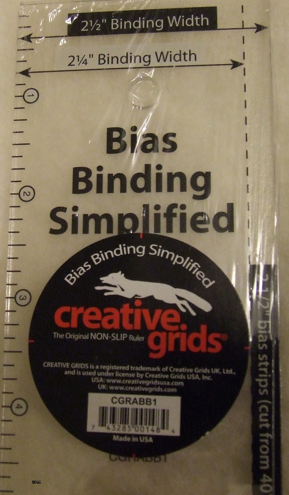 Creative Grids Bias Binding Simplified Quilt Ruler CGRABB1 