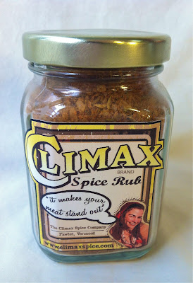 A jar of Climax brand spice rub