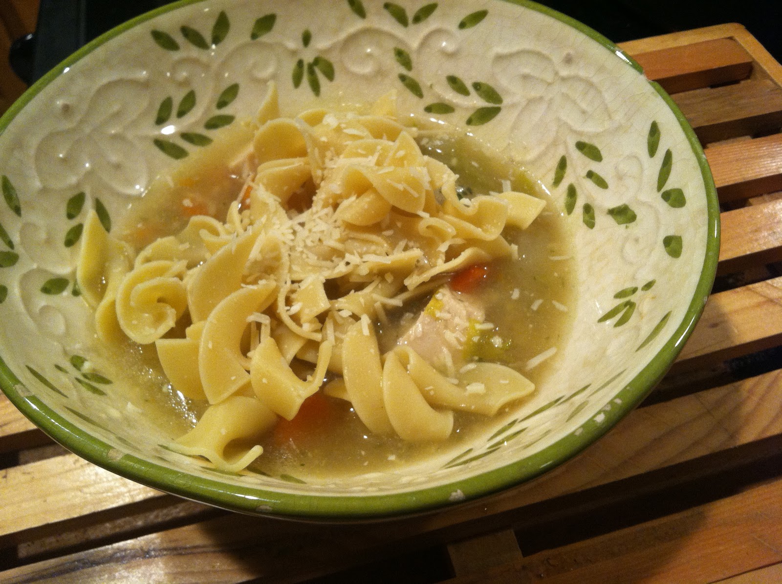 Mamma D's World Pesto Roasted Chicken Noodle Soup...It goes with the