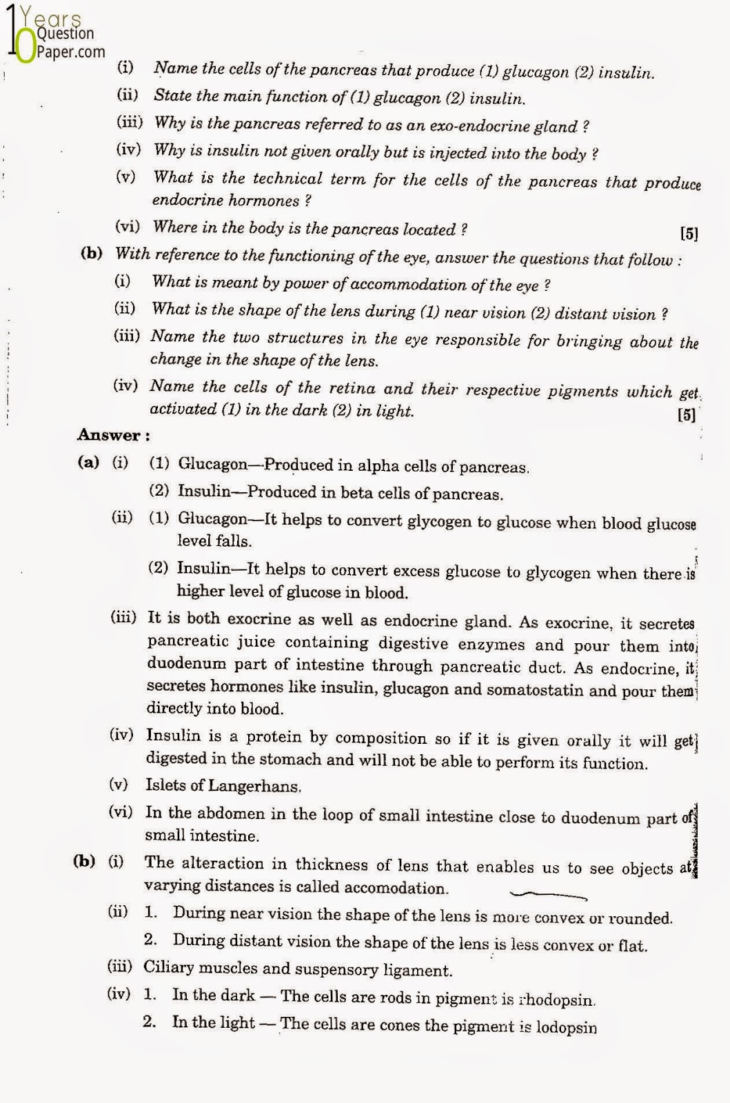 icse class 10th biology solved question paper 2011 icse class 10th Biology solved question paper 2011
