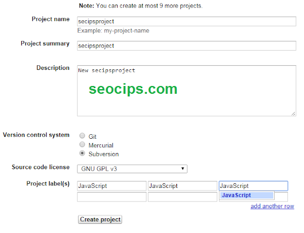 Cara Upload File javascript Ke Google Code Create Project