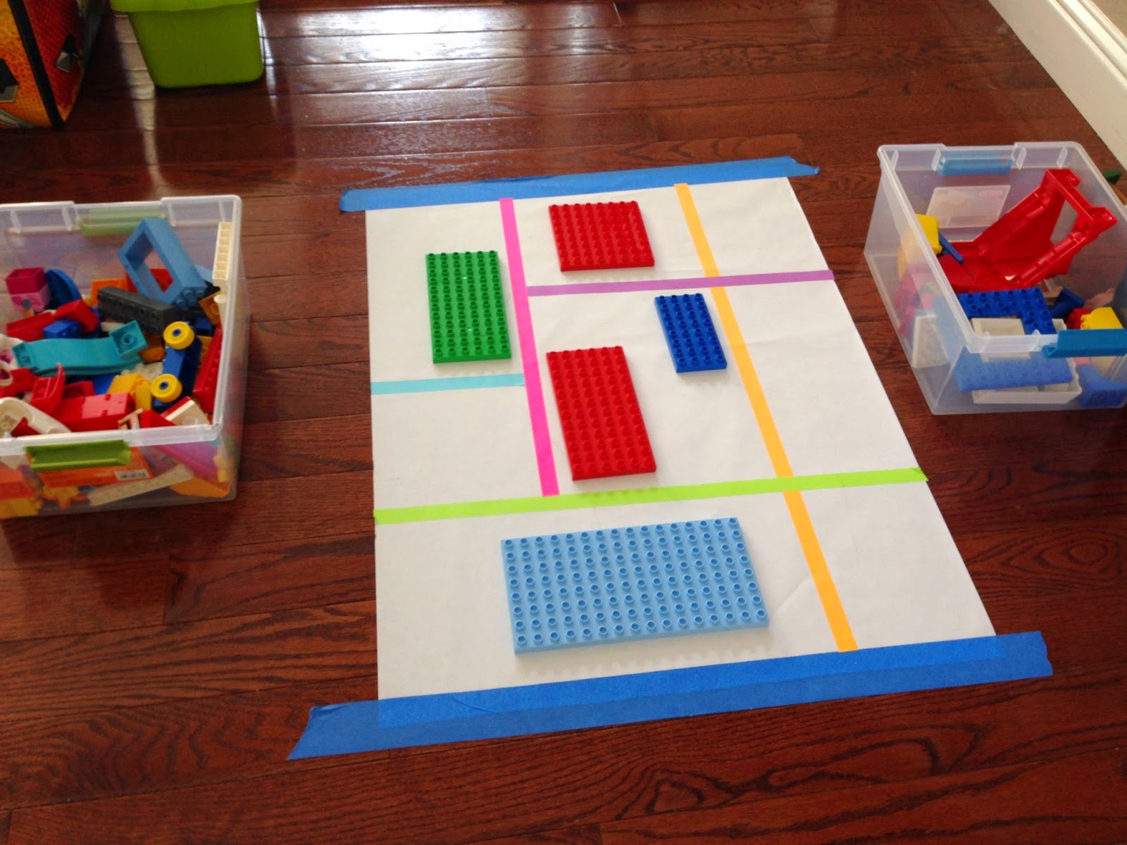 Toddler Approved! Tape Cities with LEGO