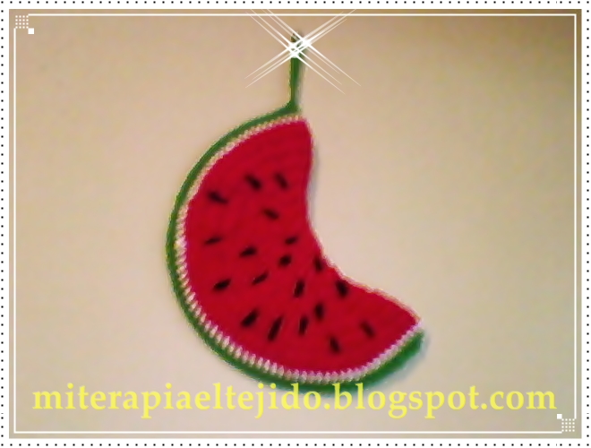 Tejidos a Crochet *: Agarradera de sandia. Tejidos a Crochet *: Agarradera de sandia.