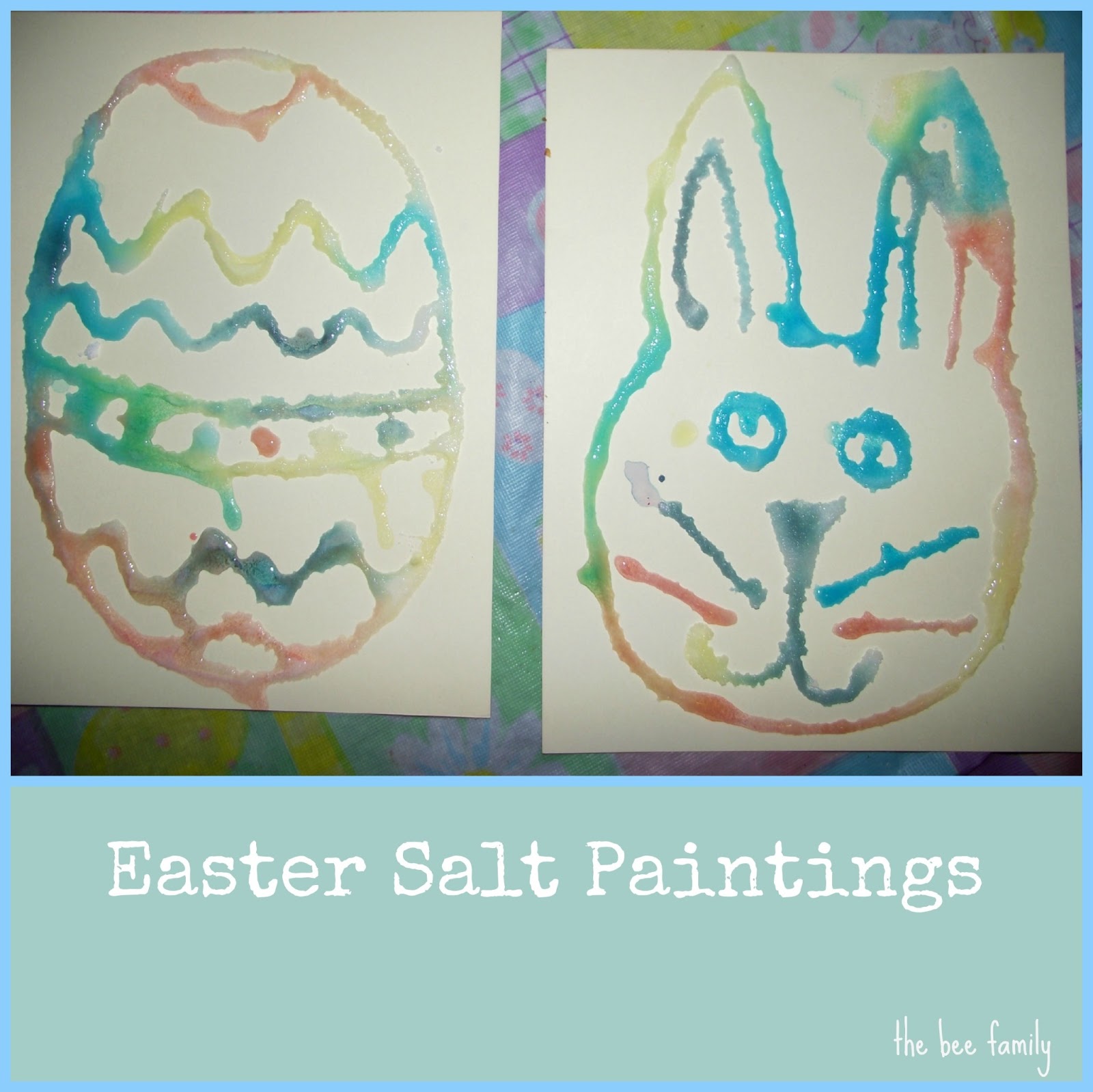 The Bee Family Easter Salt Paintings & A Handprint Bunny