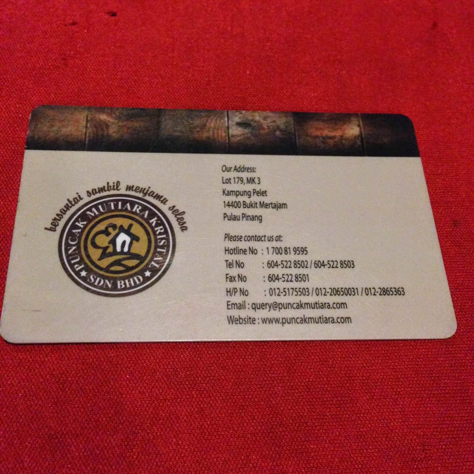 Copyright © 2014 Shea Sonia (@SheaSonia) ALL RIGHTS RESERVED Puncak Mutiara Cafe card