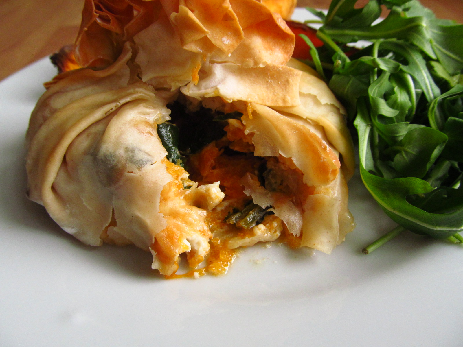 Good Food, Shared Butternut Squash & Feta Filo Parcels