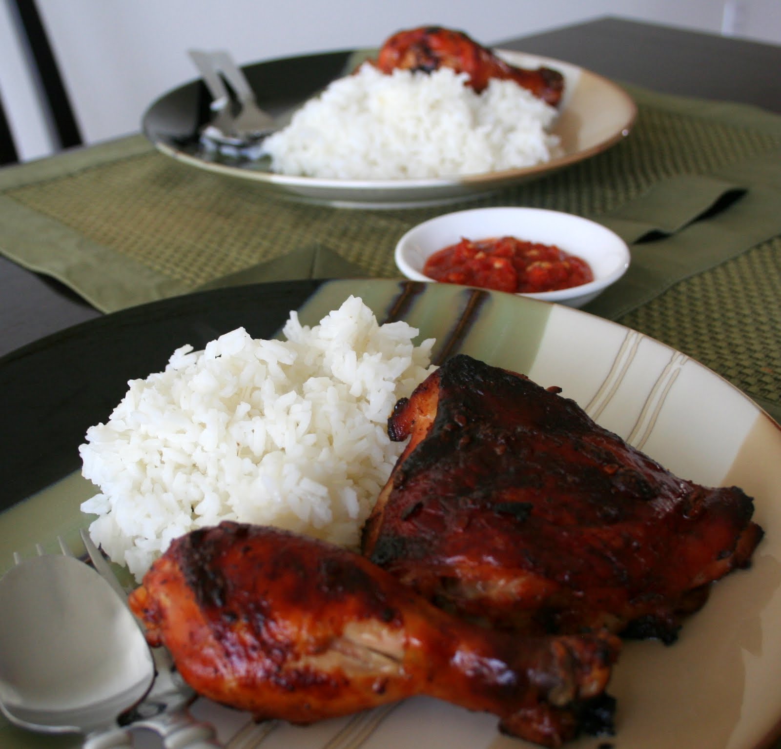 bbq chicken and white rice