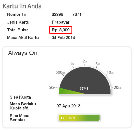 Cara Cek Pulsa Tri Langsung Dari Modem Melalui Web