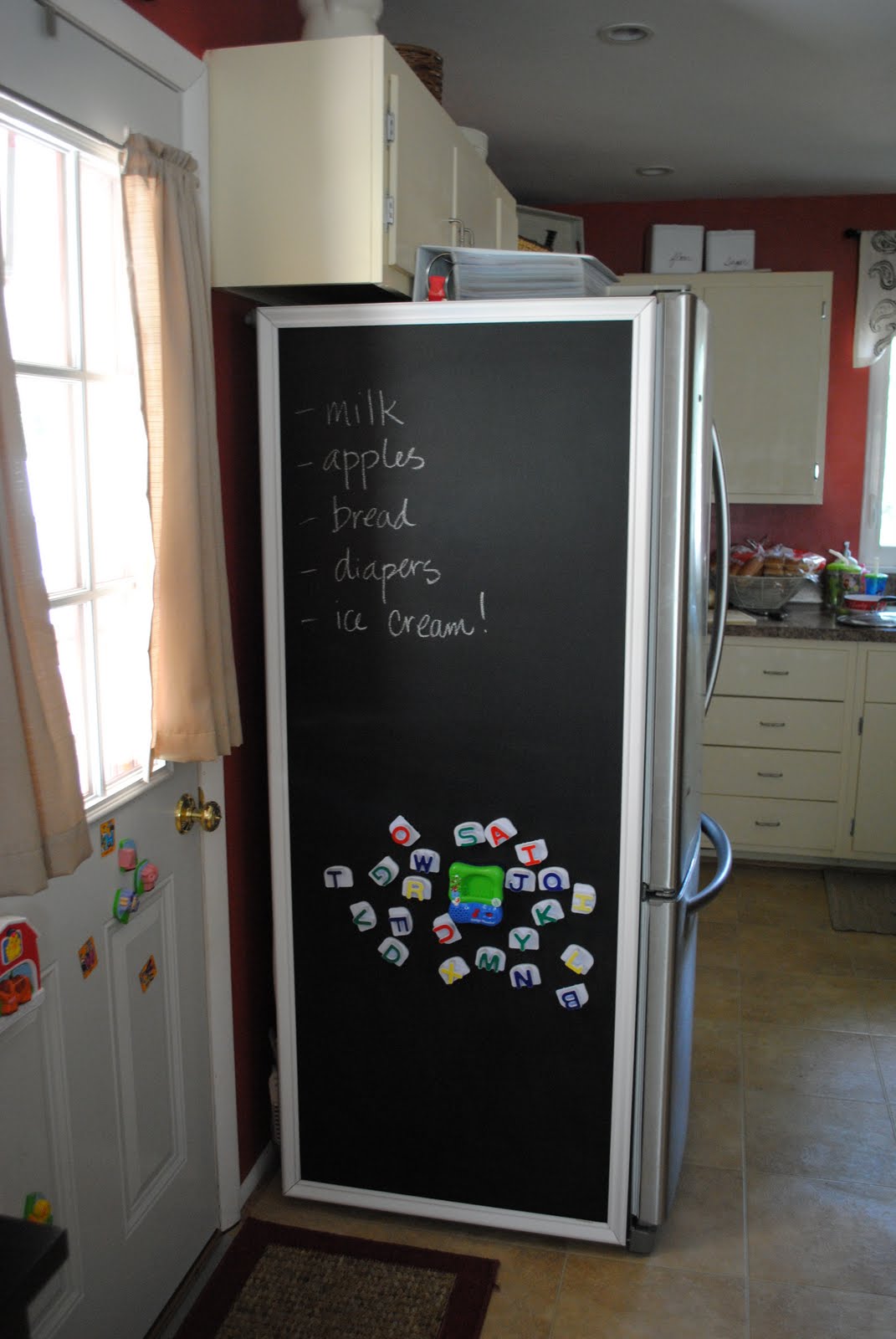 chalkboard fridge panel Chalkboard fridge, Fridge decor, Craft organization