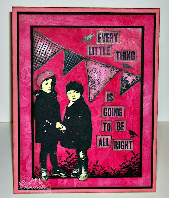 Mixed Media Card - Stamps Artistic Outpost, Gelli Arts Plate, The Crafters Workshop Stencils