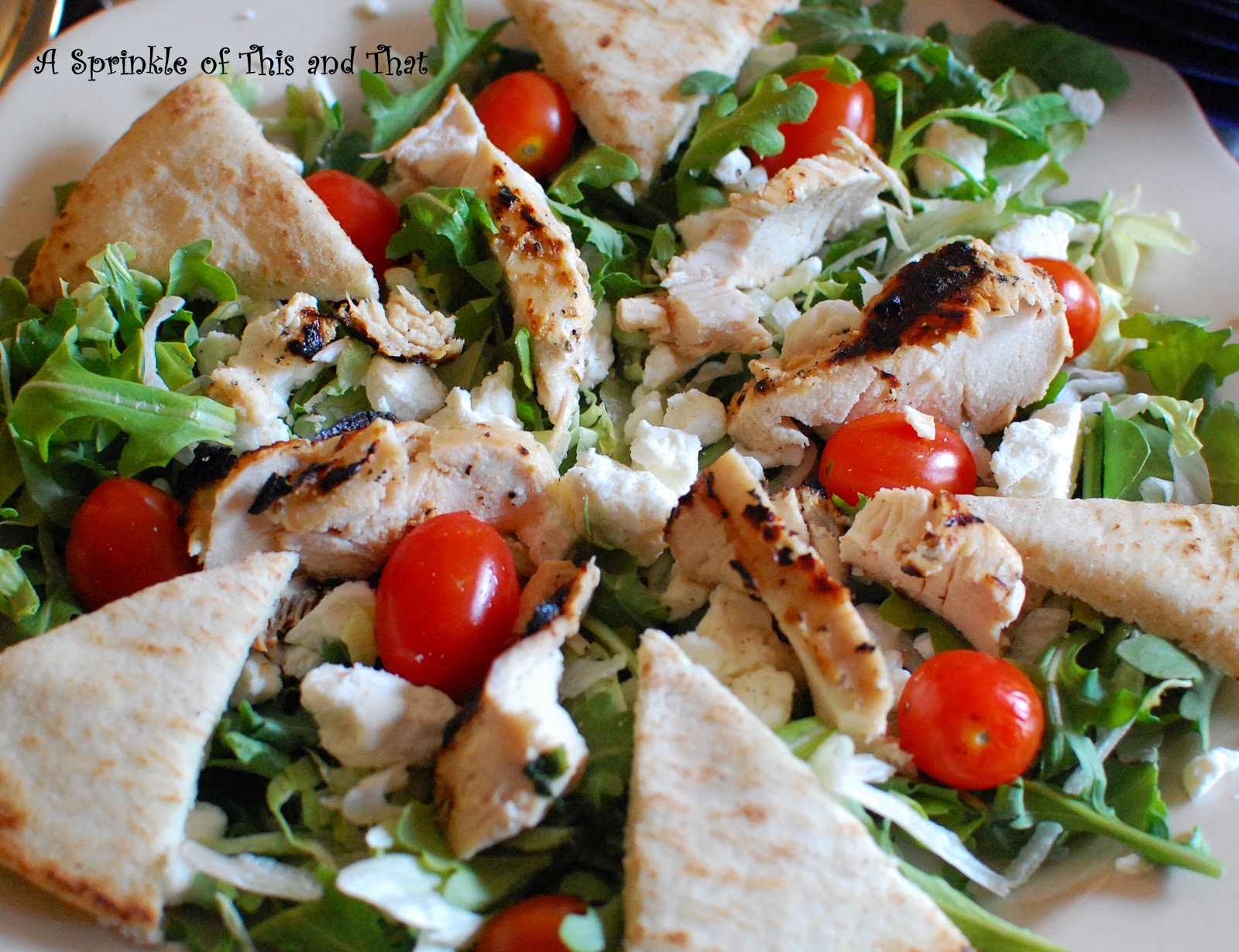 A Sprinkle of This and That: Grilled Chicken Pita Salad