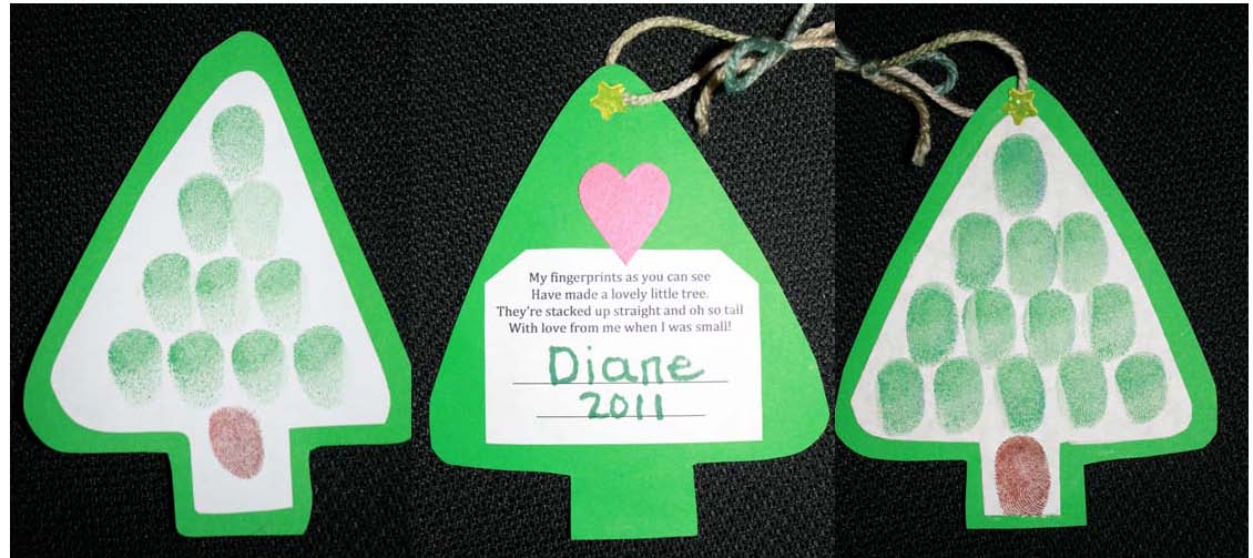 Fingerprint Christmas Tree Ornament - Classroom Freebies