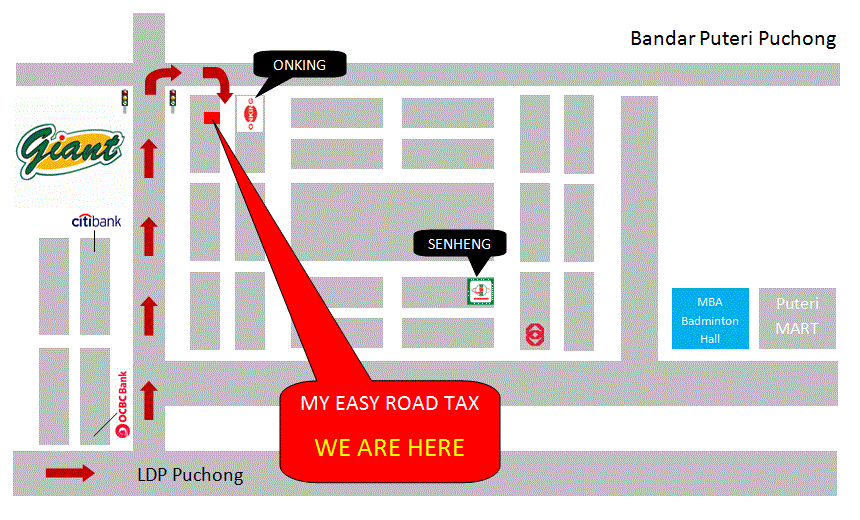 My Easy Road Tax Office Map