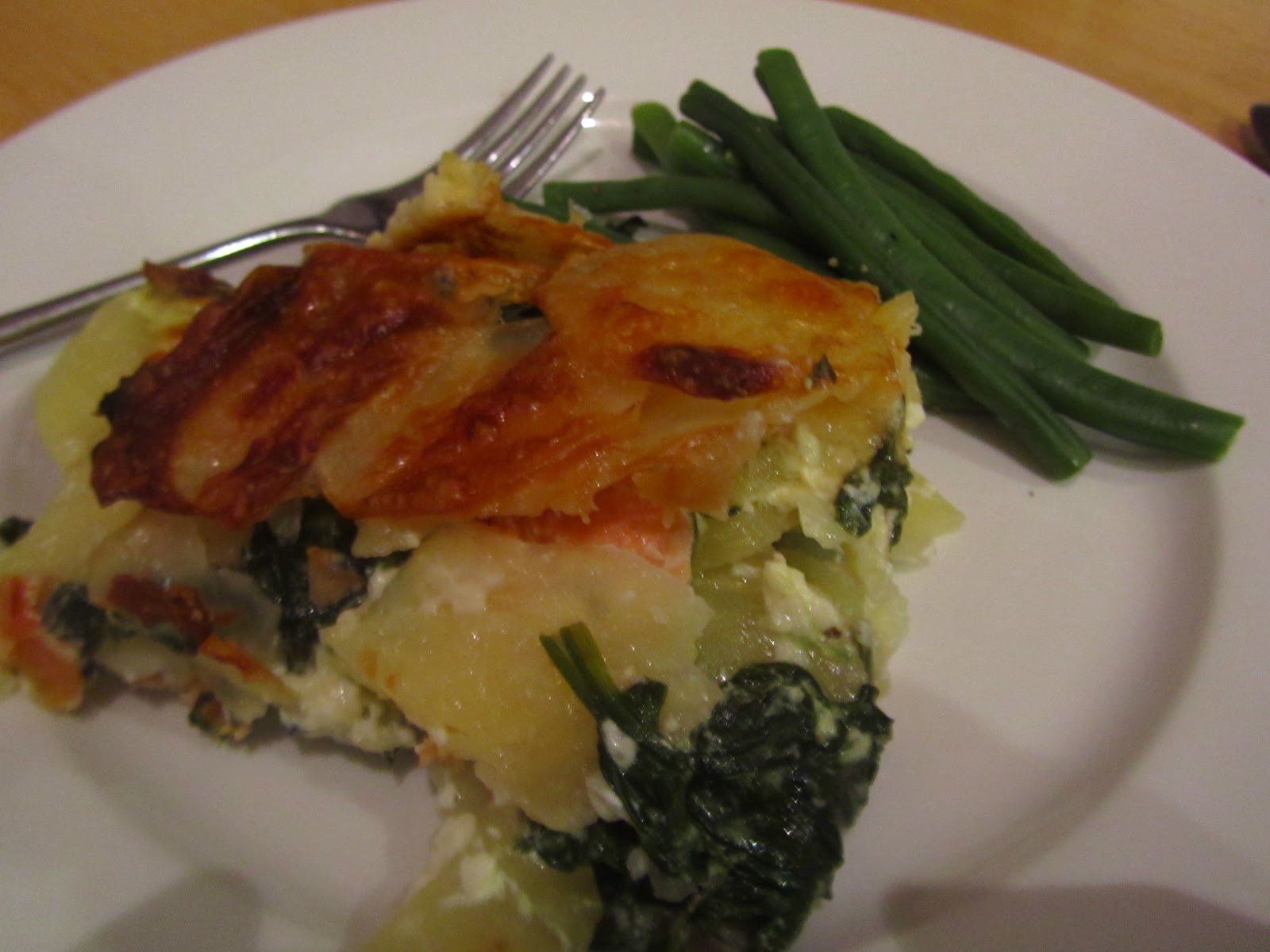 Smoked Salmon and potato gratin