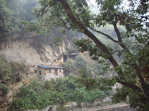 Hill-side caves on hill  near Pashupatinath temple