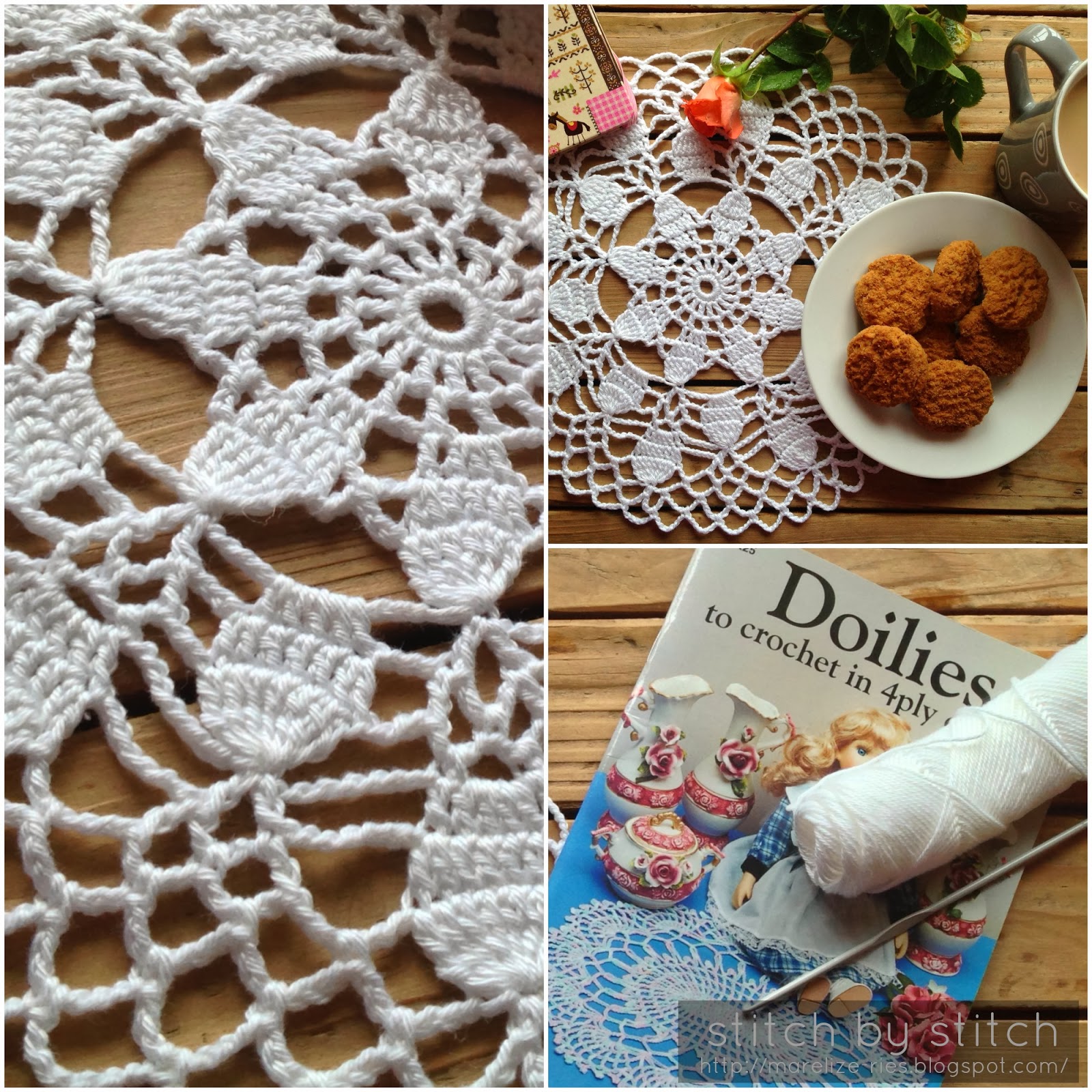 Stitch by Stitch Crochet using variegated cotton yarn, NOT the look I