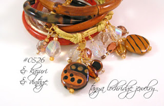 Kazuri Bead Collection on Knotted Cord Bracelet