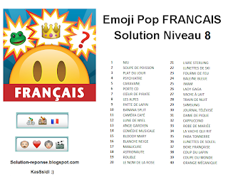 Emoji Pop Francais solution niveau 8