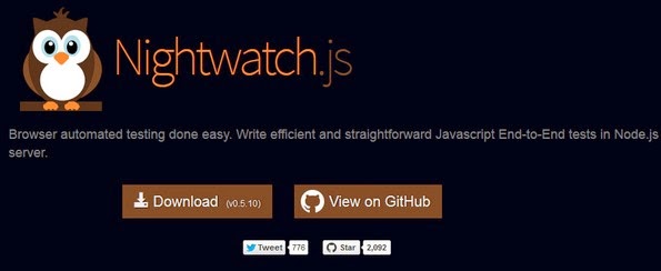 Nightwatch JS testing framework for Node JS runtime
