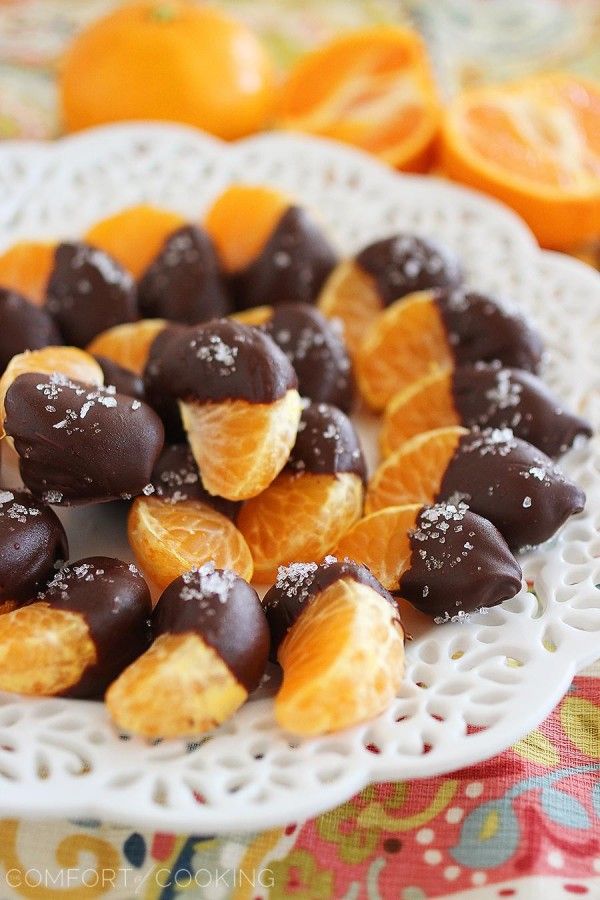 Holidays Blog Chocolate Dipped Clementines with Sea Salt Tiny, sweet and salty treats are