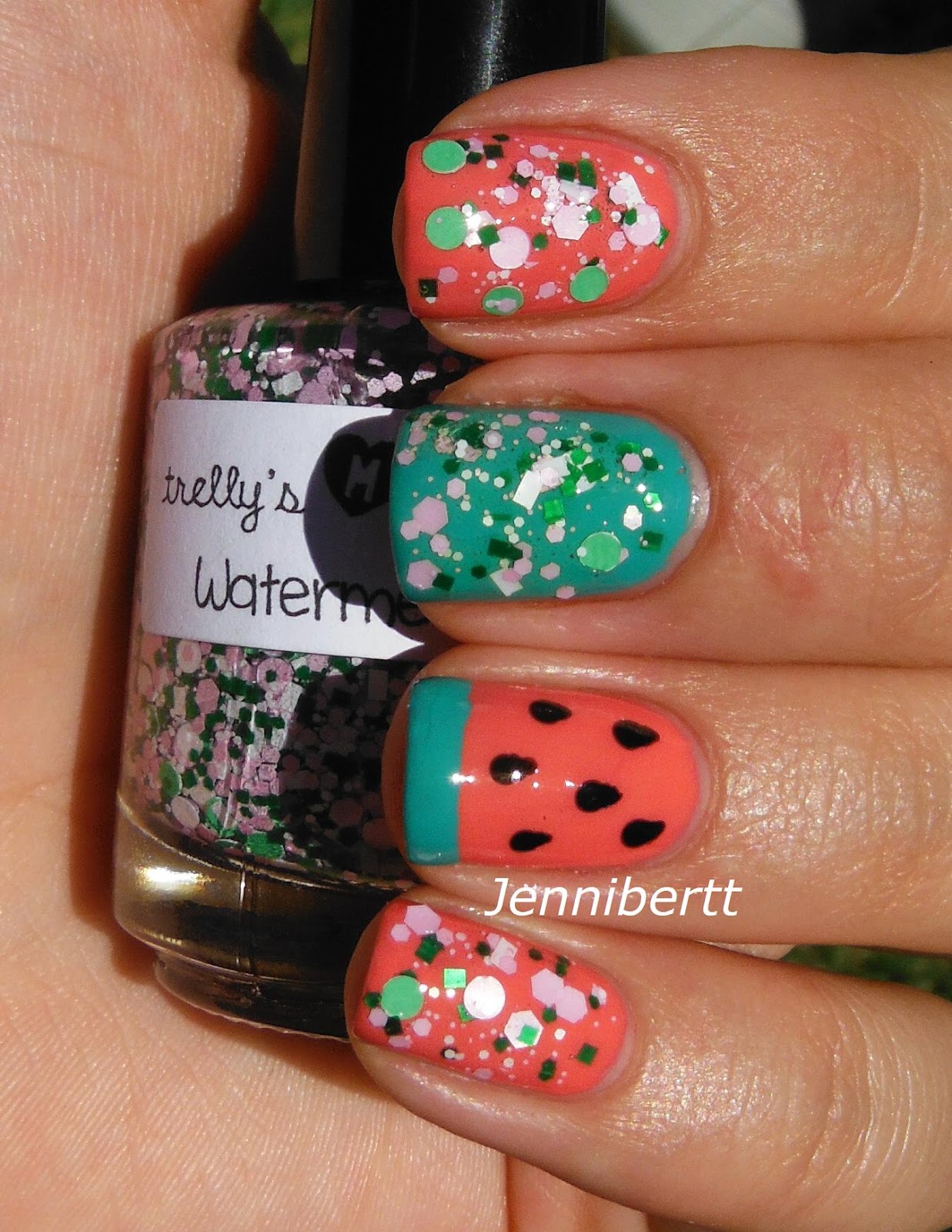 Jennibertt's Nails: Watermelon Nail Art