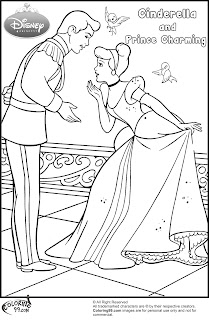 cinderella and prince charming coloring pages