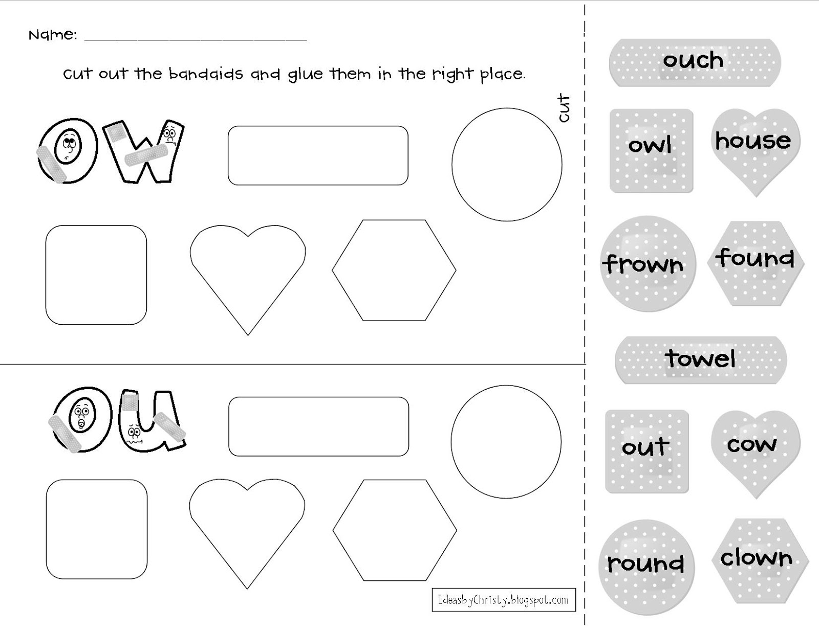 Printables Ou Ow Worksheets ow word family worksheets abitlikethis magic e search phonics ai and ay long word