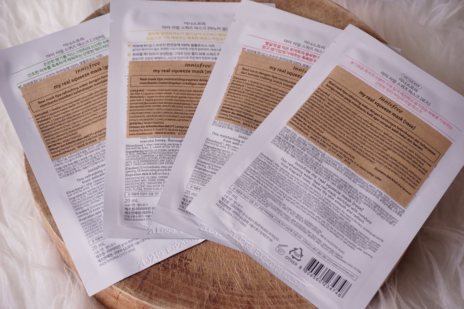 Innisfree My Real Squeeze Masks sheet masks [Newest Packaging