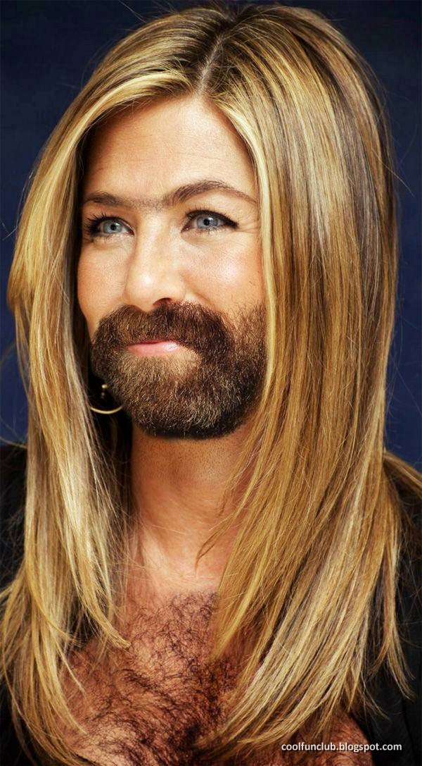 .: Female Celebrities with Beard and Mustache