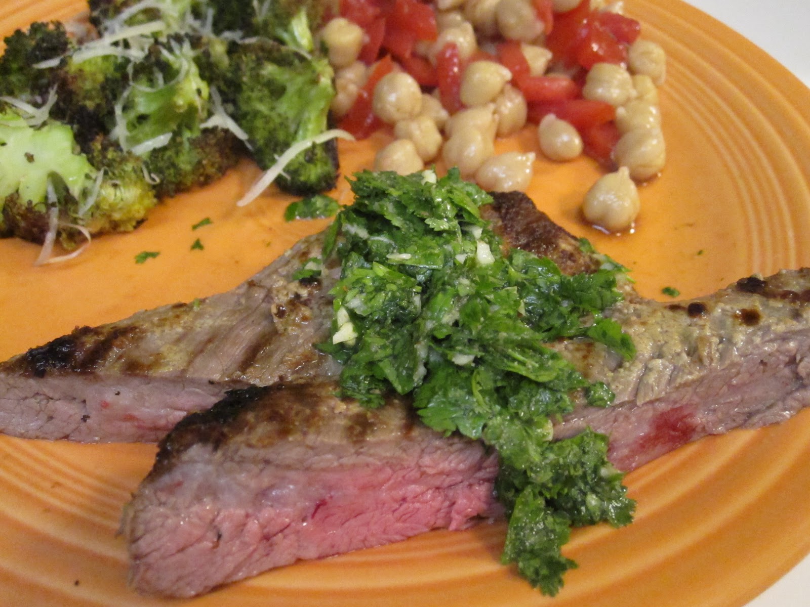 Elizabeth's Dutch Oven Flank Steak with Chimichurri
