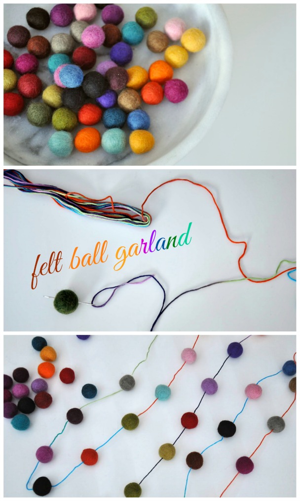 Honey We're Home DIY Felt Ball Garland