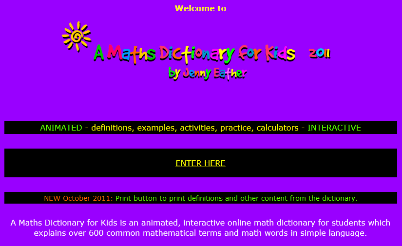 Tech Coach Online Math Dictionaries