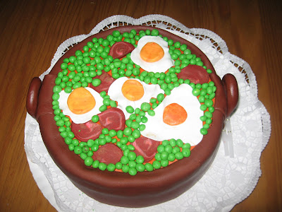 bolo taxo com ervilhas com ovos