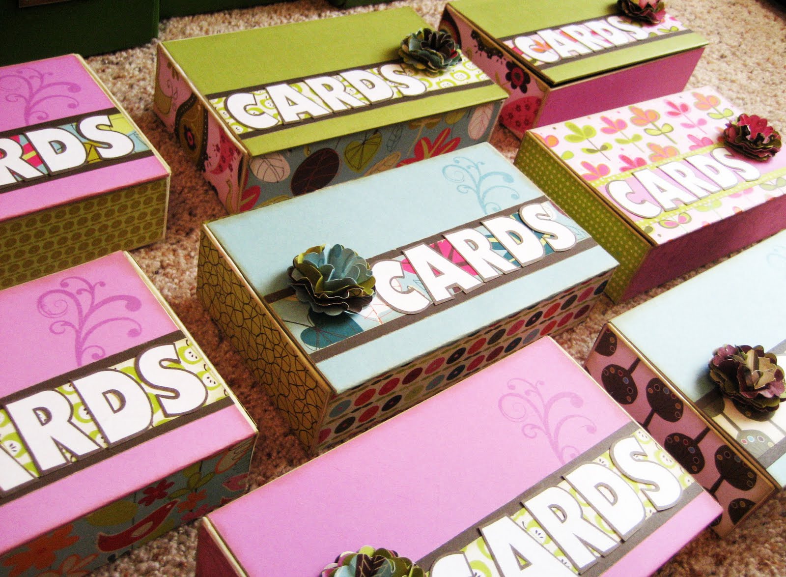 Playing with Paper Scrapbooks, Cards & DIY 8 Decorated Card Boxes