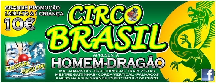 Bilhete Promocional Circo Brasil/Portugal Circus Fans