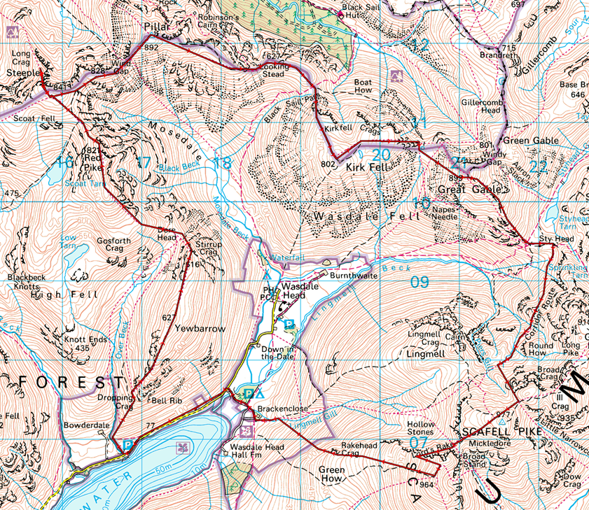 My Walking Log MAP A Wasdale Round