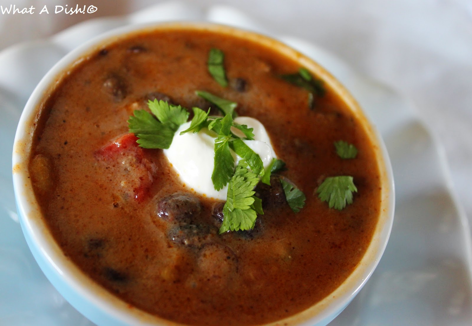 What A Dish!: Creamy Black Bean Taco Soup