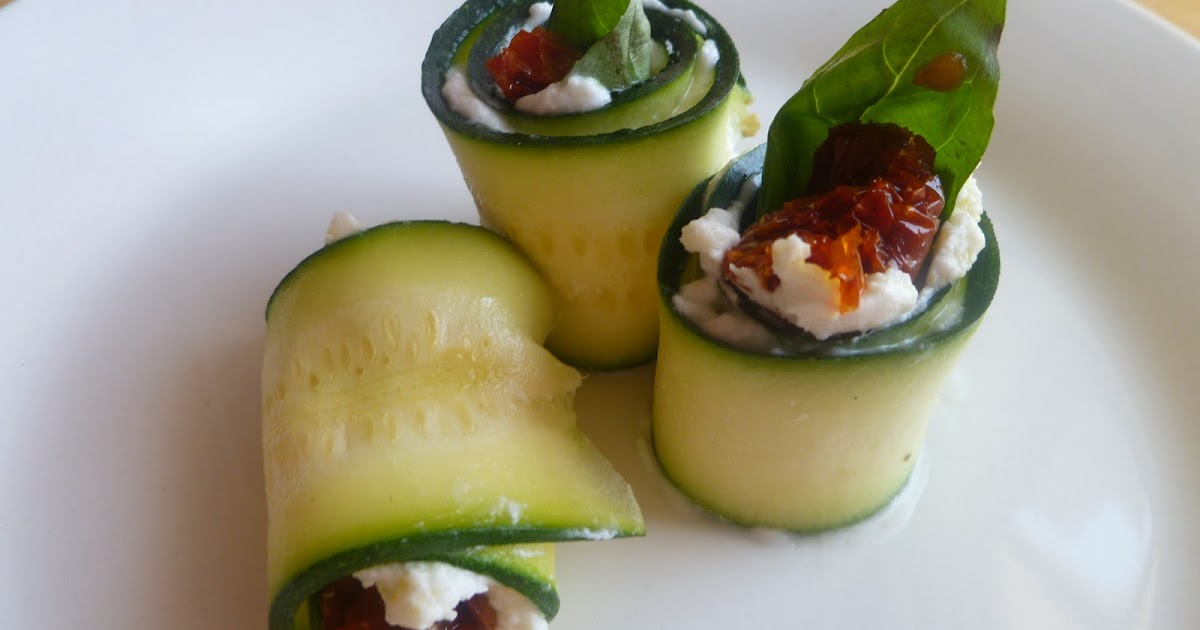 The Gourmet Student Zucchini, Goat Cheese and Sundried Tomato RollUps