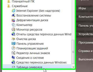 Быстрая вставка специальных символов в текст