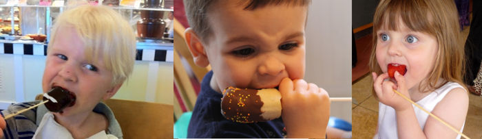 Cascada de chocolate en cumpleaños infantiles