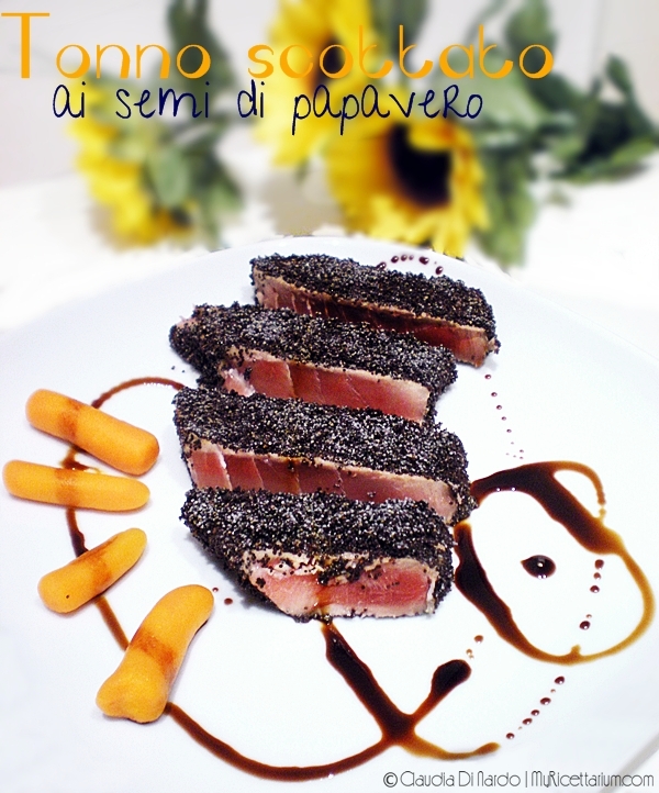 tonno scottato ai semi di papavero